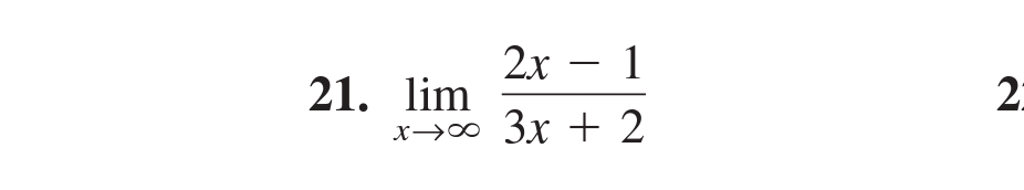 2х — 1
21. lim
21
Зх + 2
