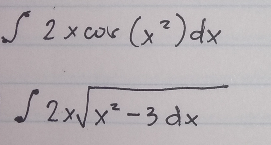 S2x cor
(x²) dx
S2x
x² -3 dx
