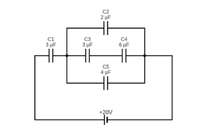 C1
3 μF
C3
3 μF
C2
2 μF
C5
4 μF
+20V
C4
6 μF