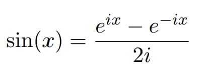 eix
sin(x)
-ix
e
2i
