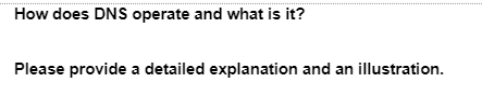 How does DNS operate and what is it?
Please provide a detailed explanation and an illustration.