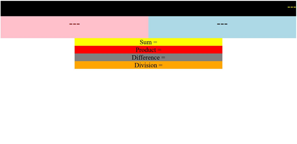 Sum=
Product
Difference=
Division =