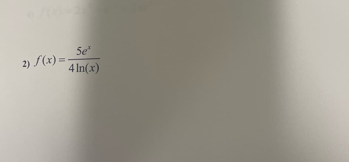 2) f(x) =
Sex
4 ln(x)