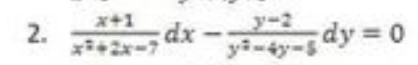 N
2.
7 dx
y²-4y= dy=0