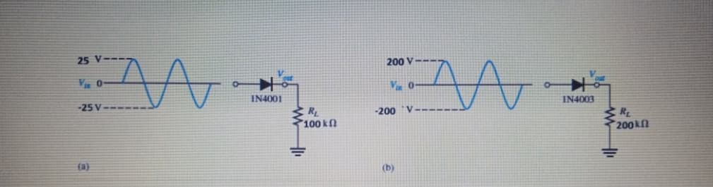 25 V
200 V---
V 0
Vin 0-
IN4001
IN4003
-25 V---
-200 V
100 kn
200kN
fa}
(b)
