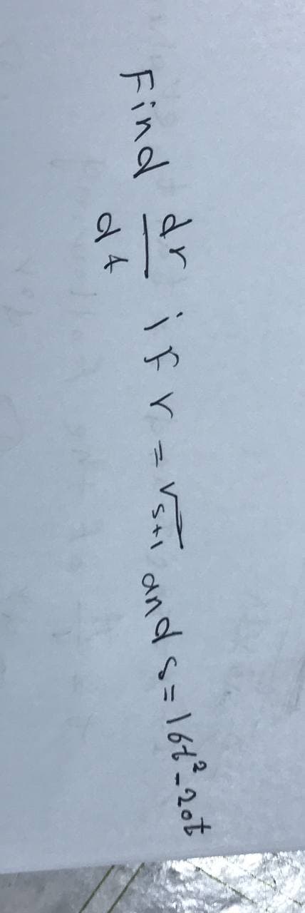 Find dr
St5
and s=16t%20t
