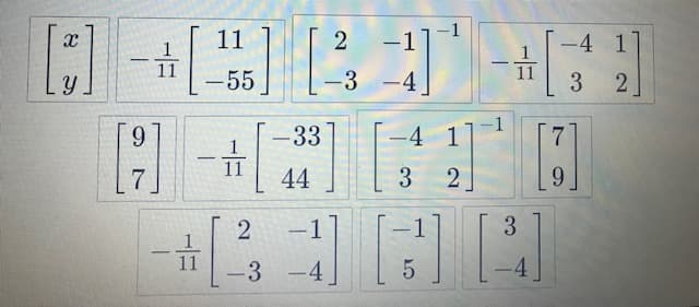 1
-1
-4 1
|
|
11
-55
11
-3 -4
3
9.
-33
4 1
11
44
3
9.
2.
-1
1
-
11
3 -4
-4
3.
2.
