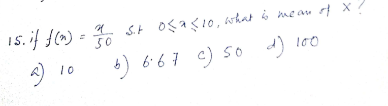 Is.if {6) = %0
4 S.t OSai0, what is me au sf X
100
6) 6.67 c) so
4) 6:67 c) so ) le
10
