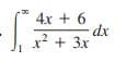 00
4x + 6
dx
x? + 3x
.2
