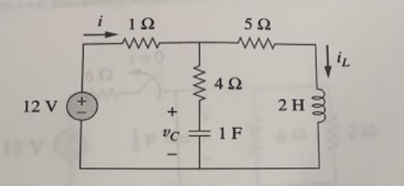 12 V
12 V
+1
Μ
1Ω
+
VC
-
Μ
4 Ω
1 F
5Ω
2Η
ἰι