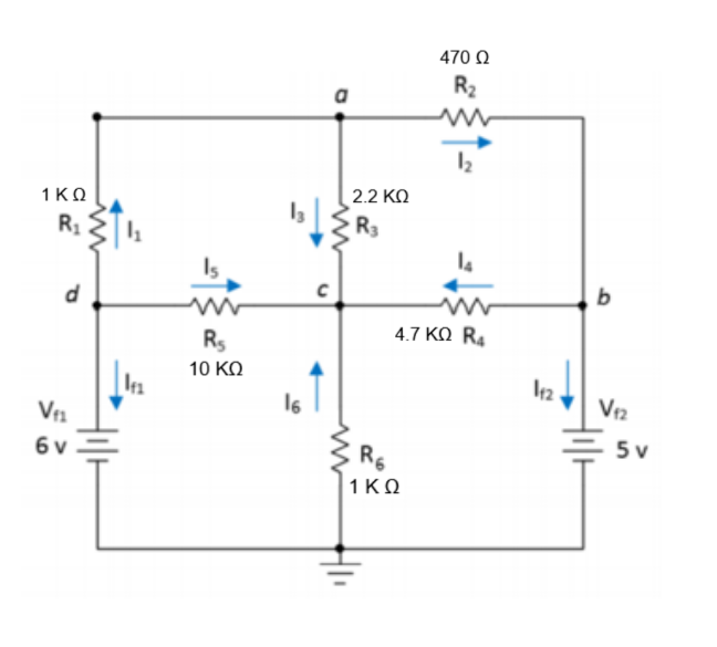 1ΚΩ
R₁
d
V₁₁
σν
| Vra
Is
R₁
10 ΚΩ
16
2.2 ΚΩ
R3
470 Ω
R₂
R6
1ΚΩ
12
la
w
4.7 ΚΩ Ra
112
b
V₁2
5.