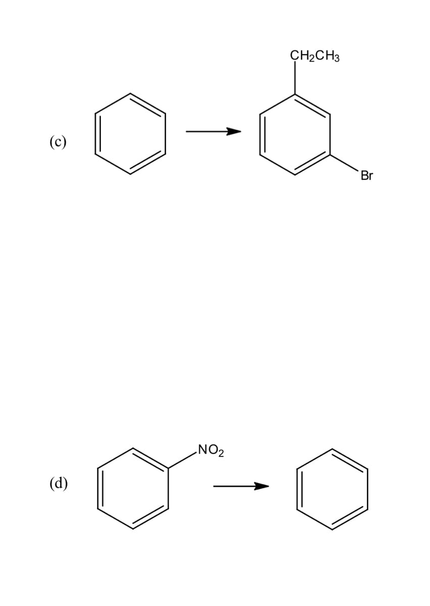 CH2CH3
(с)
Br
NO2
(d)
