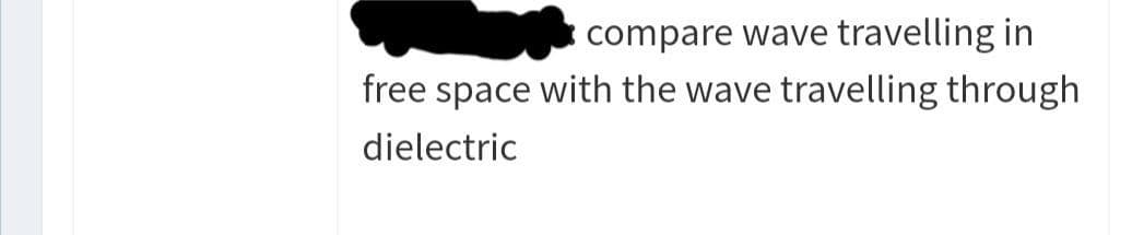 compare wave travelling in
free space with the wave travelling through
dielectric
