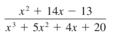 x² + 14x – 13
x³ + 5x? + 4x + 20
