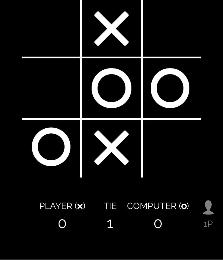 ×
OO
TIE COMPUTER (0)
O
OX
PLAYER (X)
0 1
2
1P