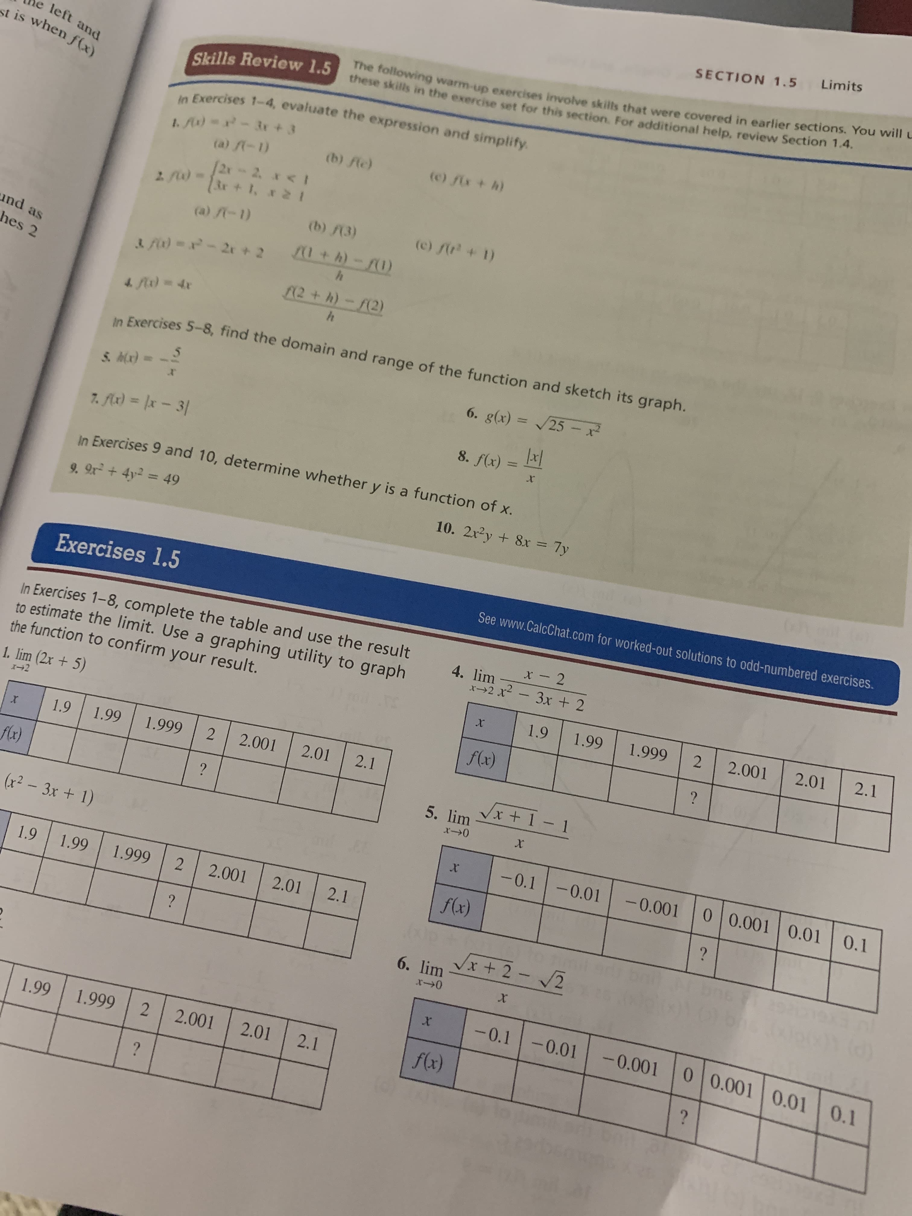 odd-numbered exercises.
x- 2
4. lim
x→2 x² - 3x + 2
ww
2.01
2.1
2.
(x)
x+1- 1
