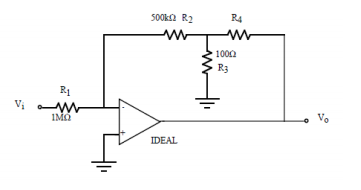 SO0ka R2
R4
1000
R3
Vị W
IMO
Vo
IDEAL
