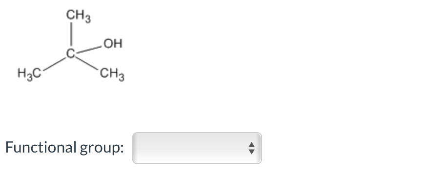 H3C
CH3
OH
CH3
Functional group: