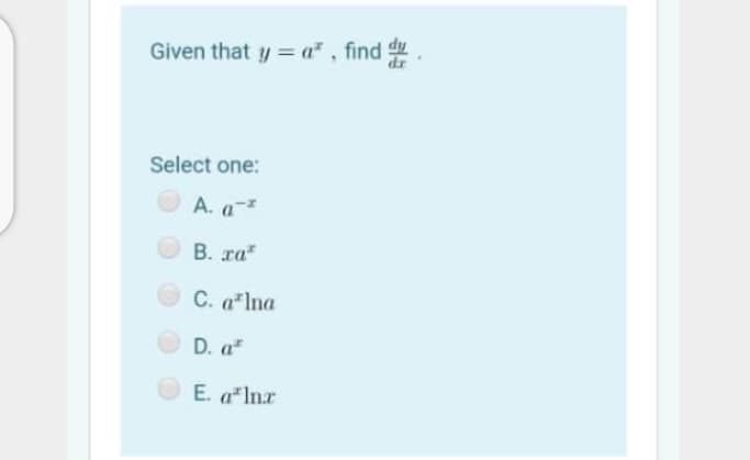 Given that y = a² , find .
