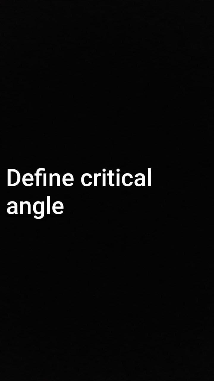 Define critical
angle