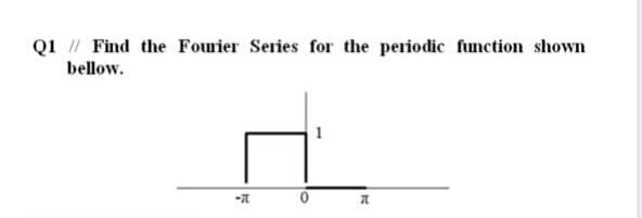 Q1 // Find the Fourier Series for the periodic function shown
bellow.
