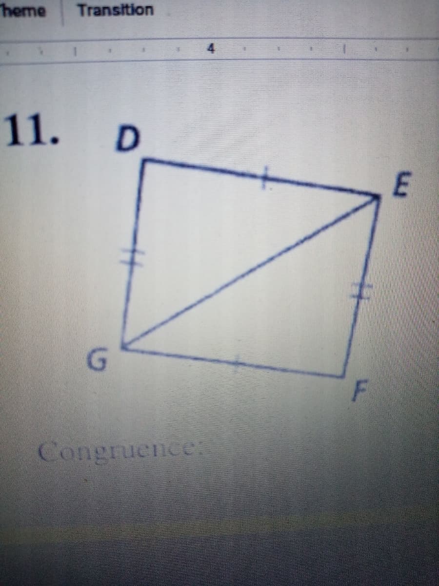 heme
Transition
11. D
G.
Congruence:
