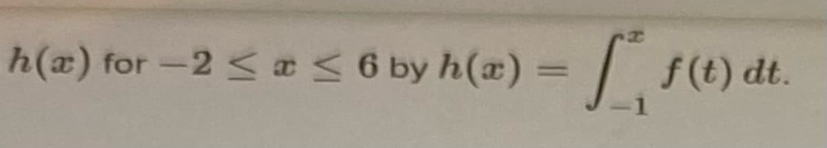 h(a) for-2 < a <6 by h(r)
f(t) dt.
1
