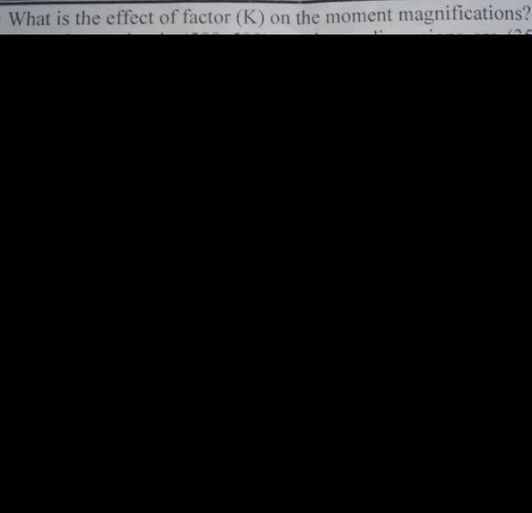 What is the effect of factor (K) on the moment magnifications?