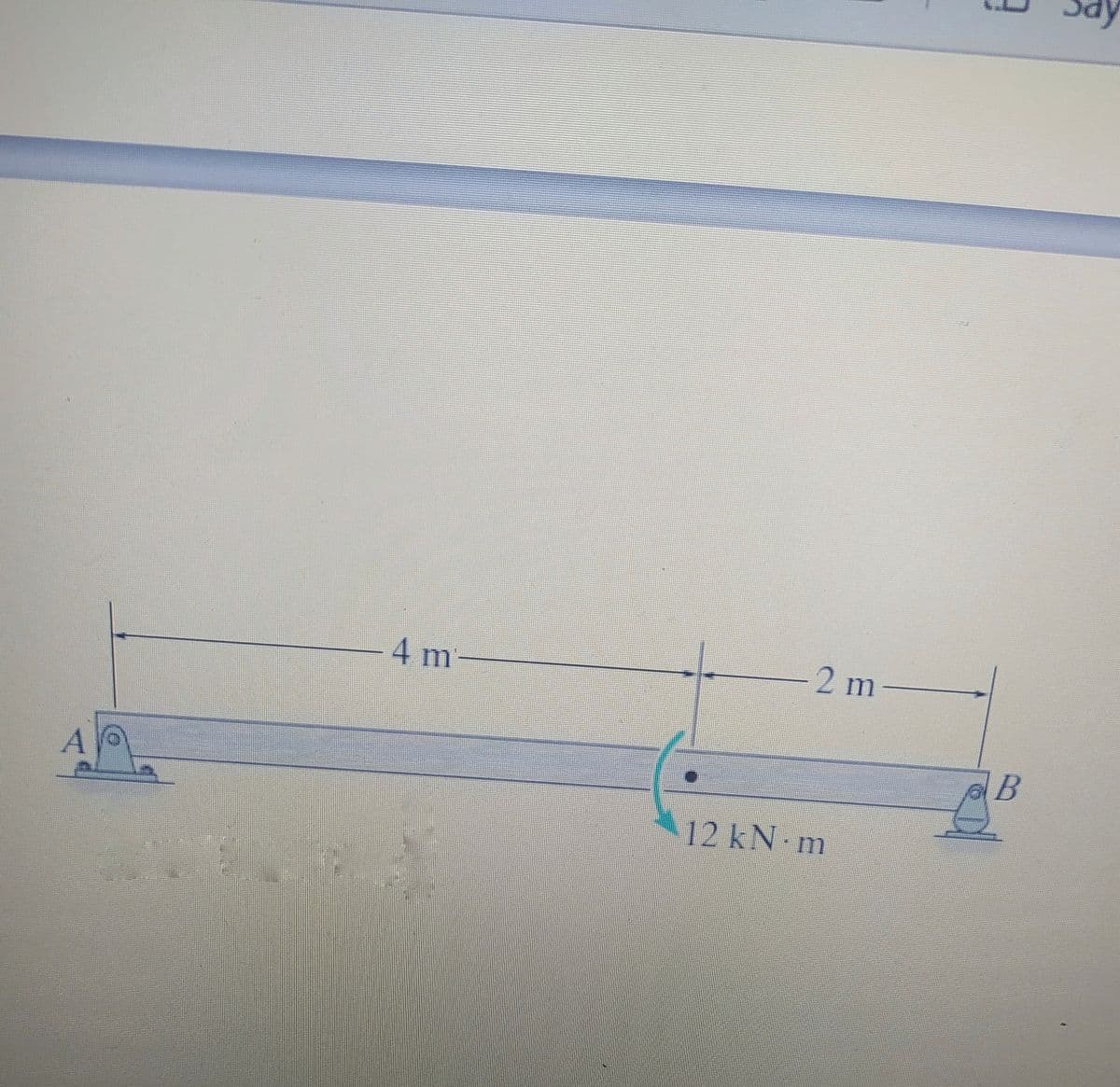 4 m-
2 m-
B
12 kN m
