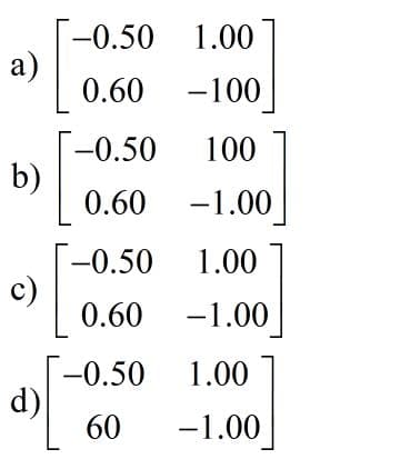 -0.50 1.00
а)
0.60
-100
-0.50
b)
0.60
100
-1.00
-0.50 1.00
c)
0.60
-1.00
-0.50
1.00
d)
60
-1.00
