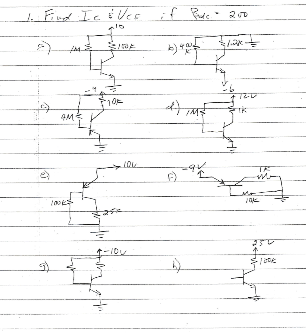 1. Find I c & UCE
IM
4M ²
looks
100k
-10k
10U
101-1
if Bdc = 200
b) 400 [
swi to
2)
Ab-
¾ liak +
97
T20
TK
те
m
10K
ook