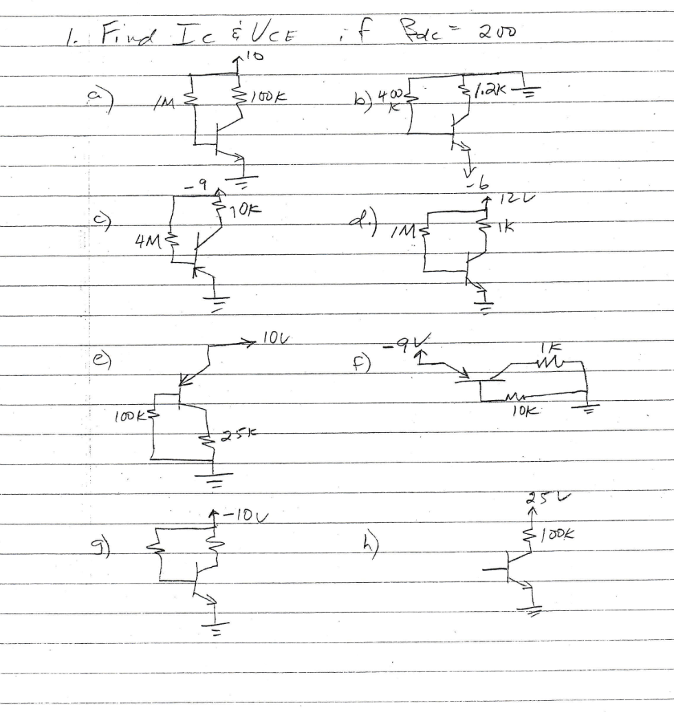 1. Find Ic & UCE
IM S
4M²
looks
9
3100k
10k
10U
if Bolc = 200
(b) 400 5
d) 1M²
Mई
(4)
=qk
$1.21 ==
120
TK
TE
m
10K
Fotw
look