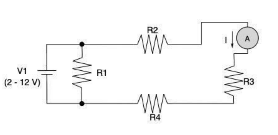 R2
A
V1
R1
(2 - 12 V)
R3
R4
