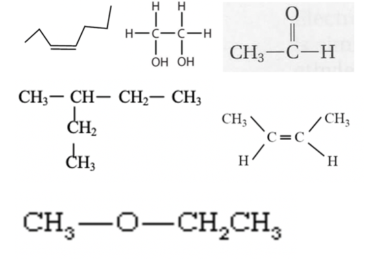 H H
H---ċ-H
CH3-C-H
ОН ОН
CH;- CH- CH,- CH3
CH2
CH,
CH3
CH3
C=C
H
H.
CH,-0-CH,CH,
