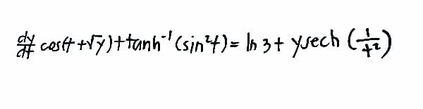 #cost+y)+tanh' (sin²t)= In 3+ ysech (2)