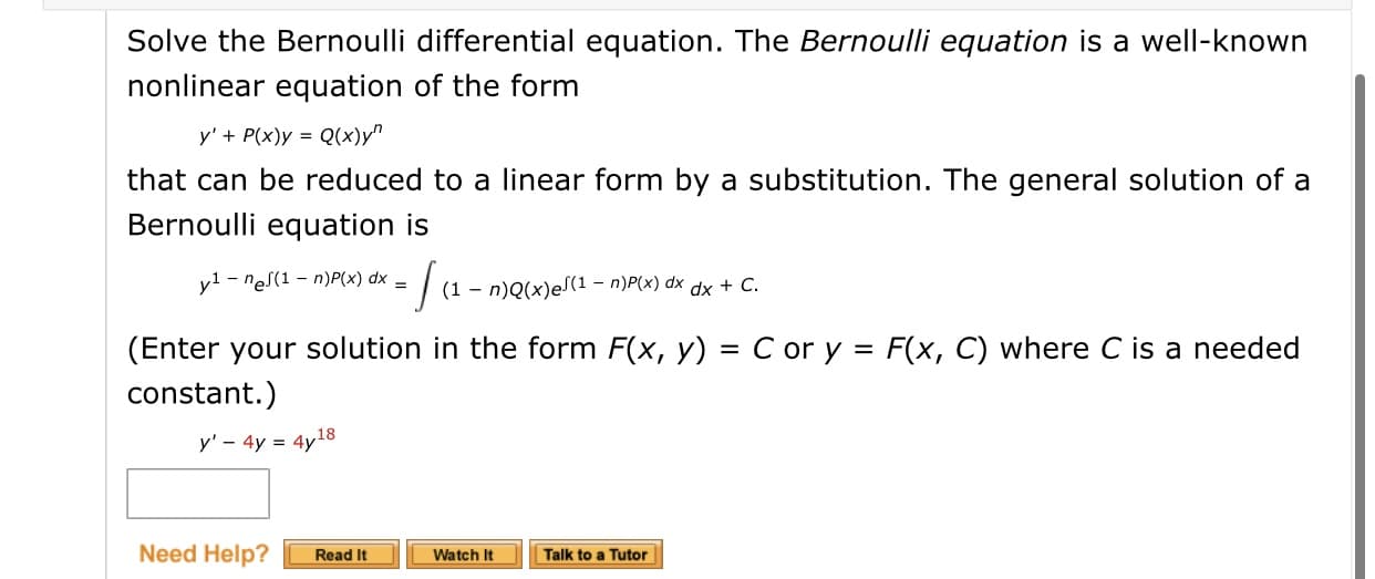 y' - 4y = 4y18
