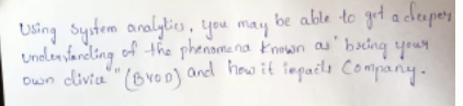 Using System analytics. you may
undlen fandling
Dwn divia"" (Bvo D)
be able to get a cheaper
of the phenome na known as' baing your
'and how it fmpails Company.
