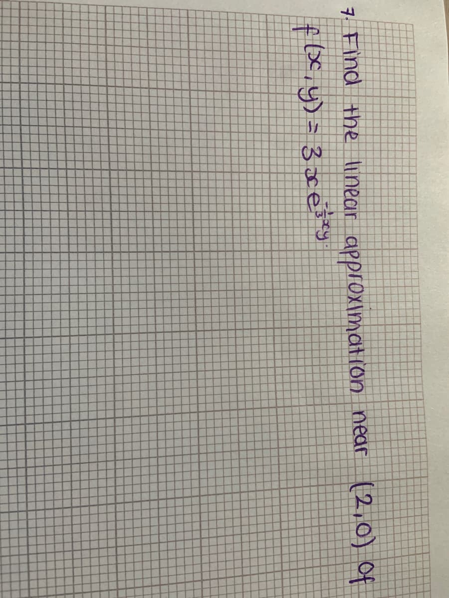 7 FInd the linear approximatron near (2,0) of
