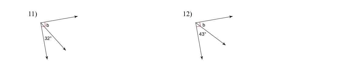 11)
b
32°
12)
b
43°