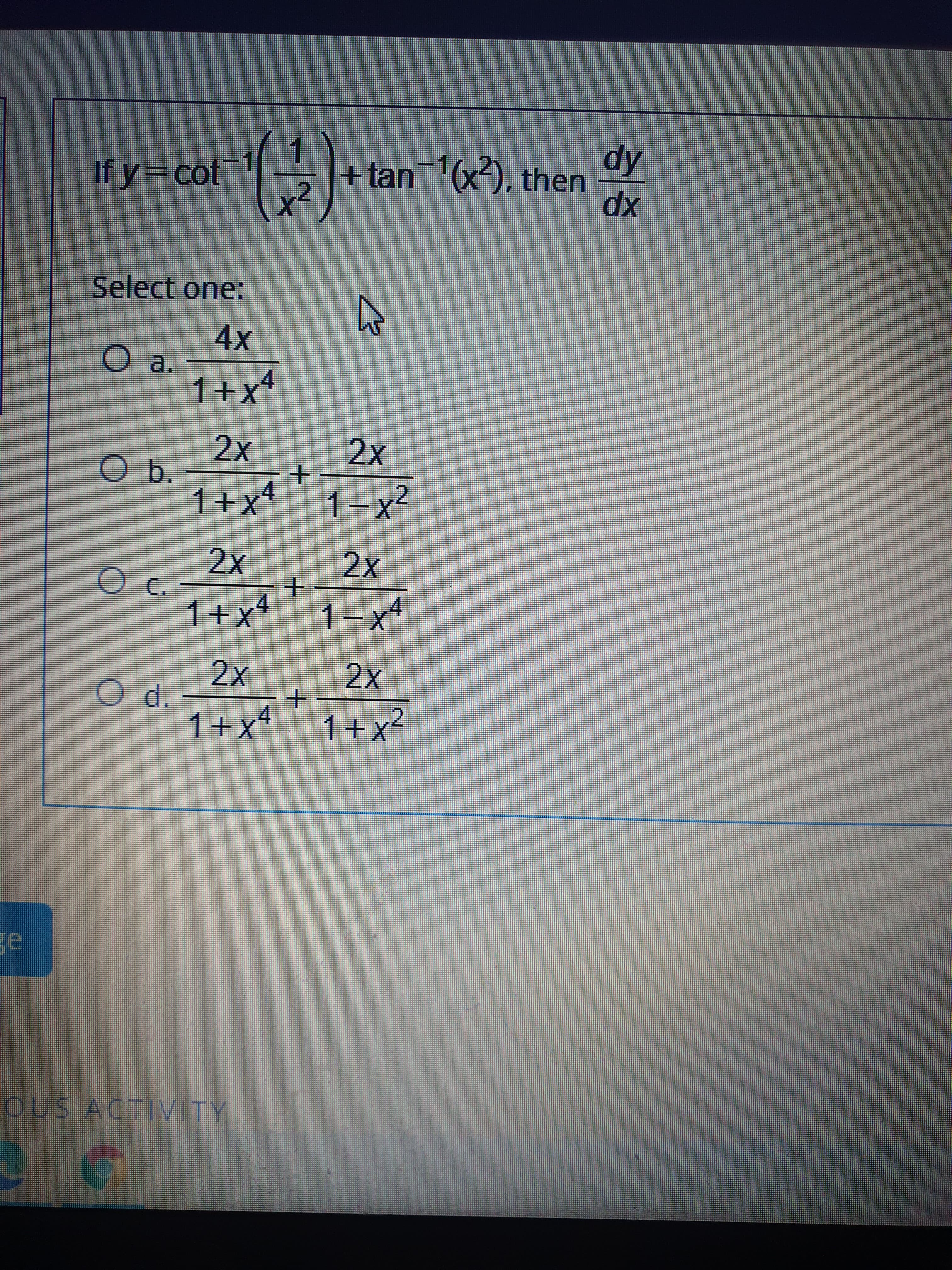 -1
+tan (x), then
