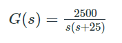 2500
G(s) =
s(s+25)
