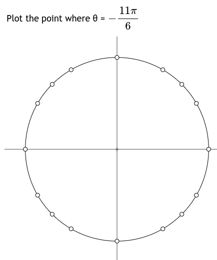 Plot the point where 0
=
11πT
6