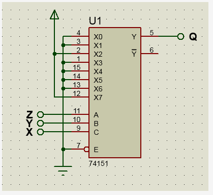 U1
4
5
X0
Y
3
X1
2
6
X2
1
X3
15
14
13
Х4
X5
X6
12
X7
11
10
7
E
74151.
ABC
N>X
