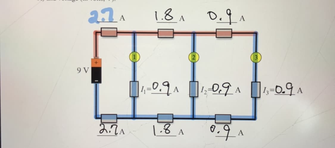 1.8A
9 V
1-0.9A 1-0.9A 1-09
4=0.9A
2.ZA
A
A
