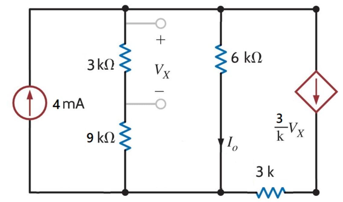 6 kN
3 kN
Vx
4 mA
3
9 kN
k 'X
3 k
+
