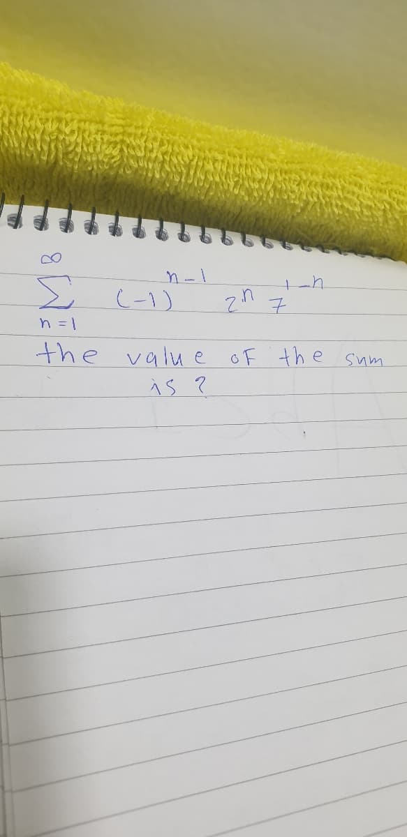 to
(-1)
the valu e oF the sum
is ?
