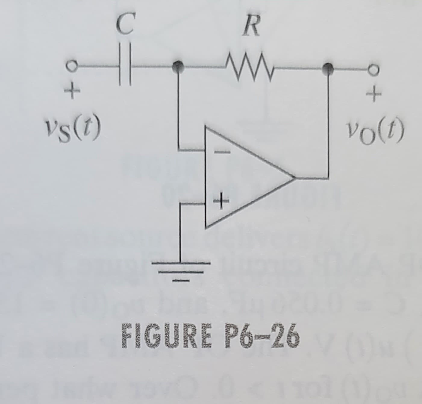 +
Vs(t)
C
R
www
+
FIGURE P6-26
+
VO(1)