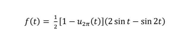 = [1– uzm(t)](2 sin t – sin 2t)
%3D
