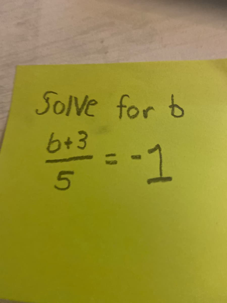 Solve for b
6+3
= -1
