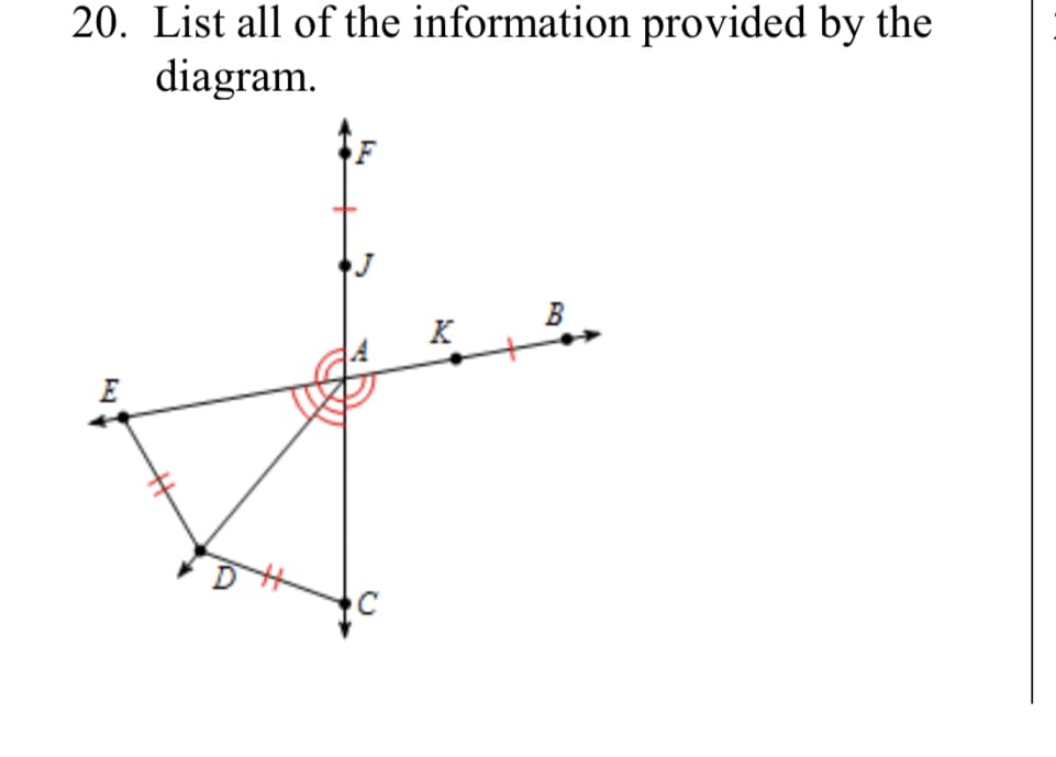 20. List all of the information provided by the
diagram.
B
K
E
